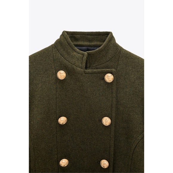 NWT ZARA DOUBLE BREASTED WOOL BLEND COAT - Picture 4 of 4